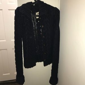 Hand-knit Navy Ruehl Sweater